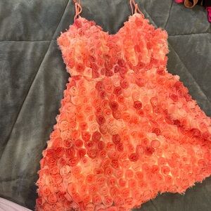 Floral women’s Dress in Pink and Orange